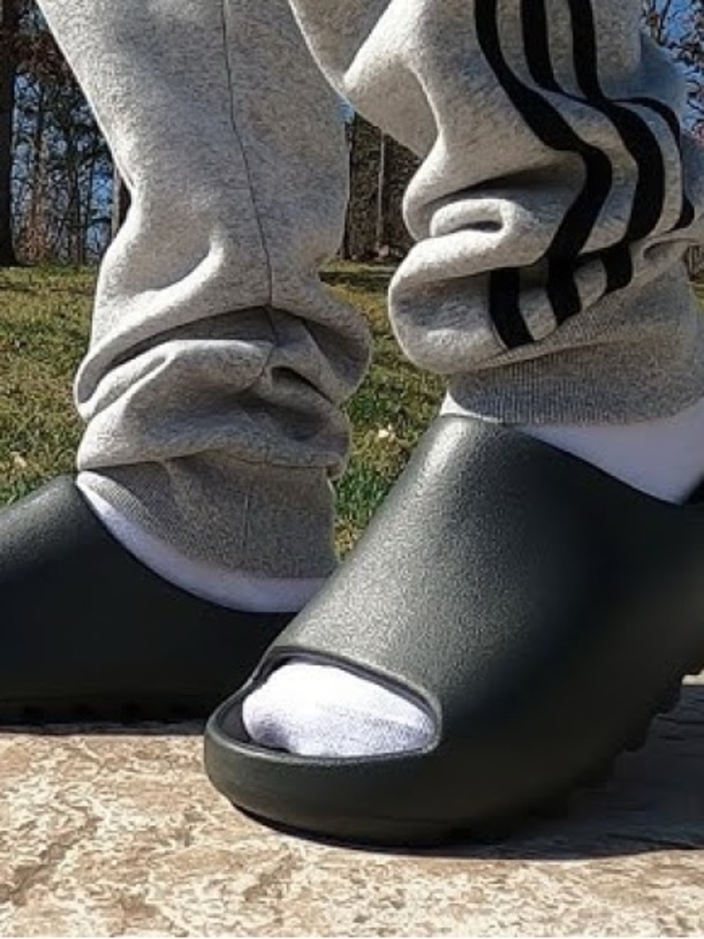 Yeezy Men's Charcoal Slide Sandals